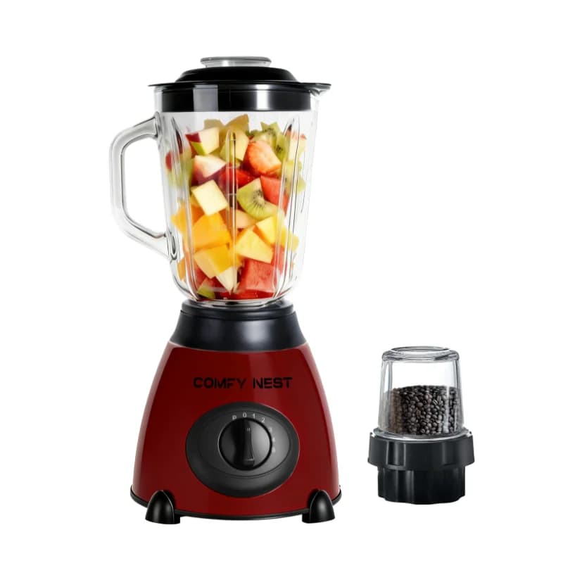 Comfy Nest CN-BLG15RED 2-in-1 Glas-Standmixer und Mühle - 800W - Rot