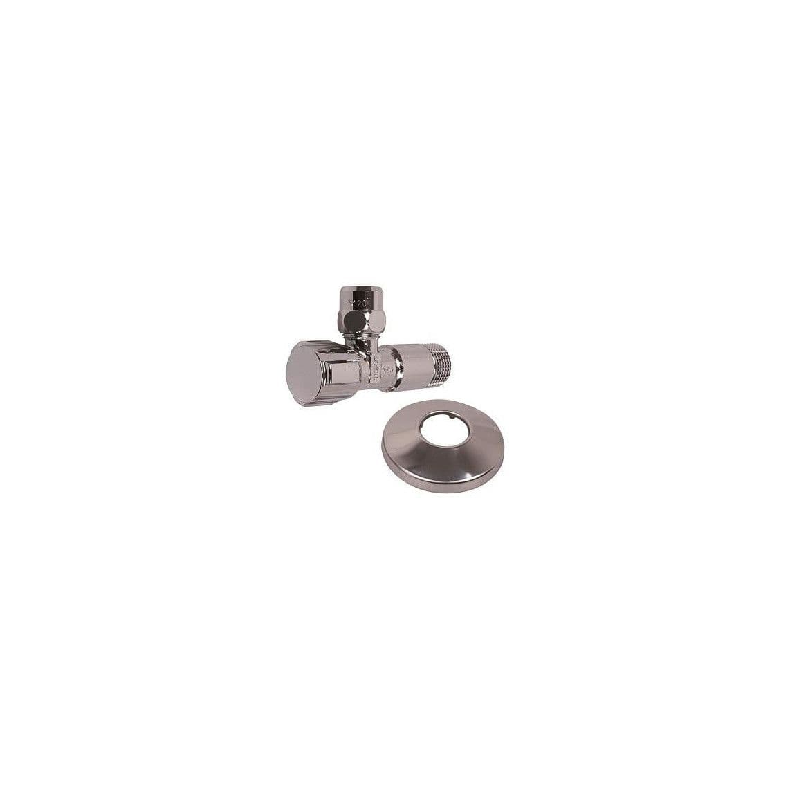 49060699 SCHELL Angle valve, chrome, 3/8" male x 3/8" x 10mmQ, with thrust rose vue 1