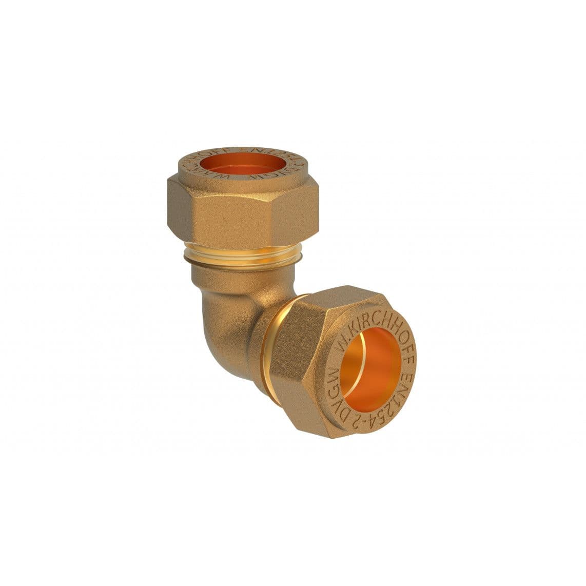 989451417 Brass angle 90°, brass, 22 mm, clamp fitting for copper pipe vue 1