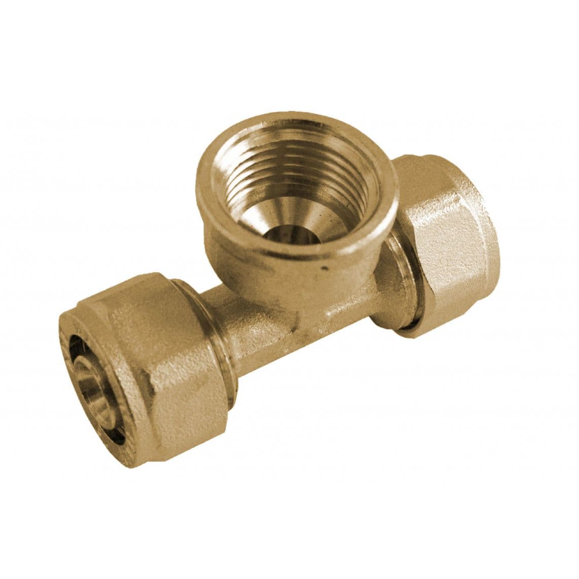 988912255 MS T-stuk, blanco, 16 mm x 3/4"BI x 16 mm, knelfitting voor meerlagen buis vue 1