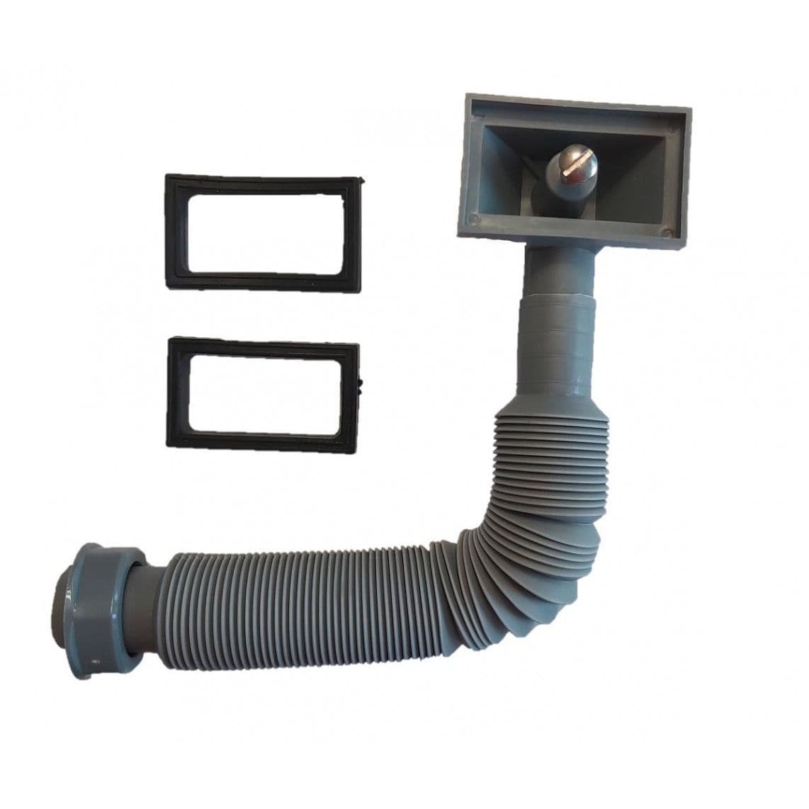 98835549 ECO-SAVE KS flexibele overloopaansluitpijp, Grijs, 1" x 140-440 mm, voor zeefkorfventiel vue 1