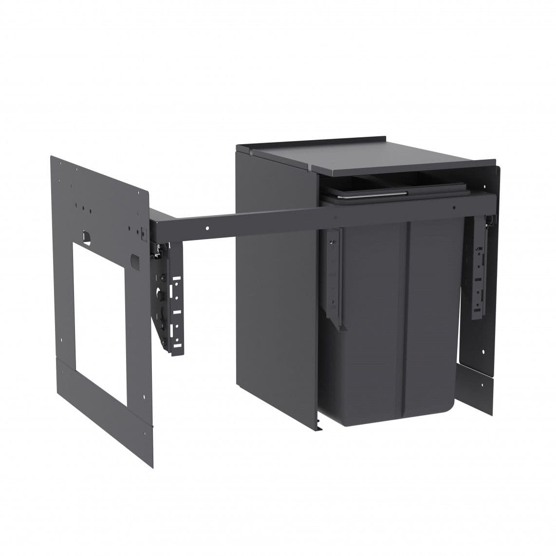 99999 AQUASTAR PREMIUM Waste separation system, anthracite, 2 x 10 l, for 60 cm cabinet vue 1