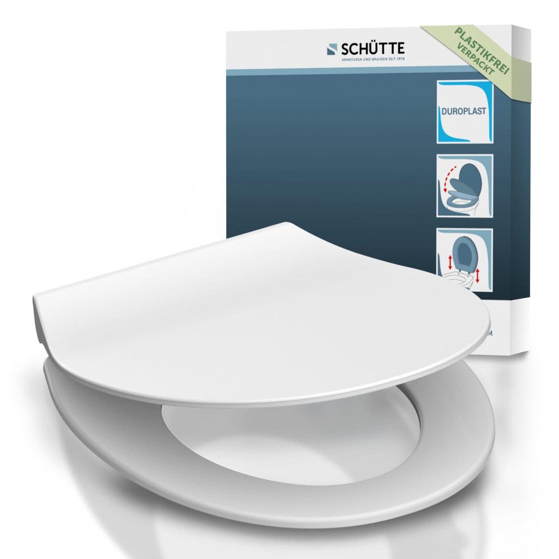 82700 Duroplast WC-zitting SLIM WHITE, met valrem en afneembaar vue 1