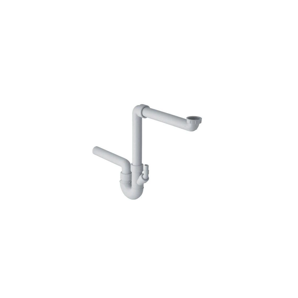 GE152.800.06.1 GEBERIT Space-saving sink trap, grey, 1 1/2" x 56 mm, with device connection vue 1