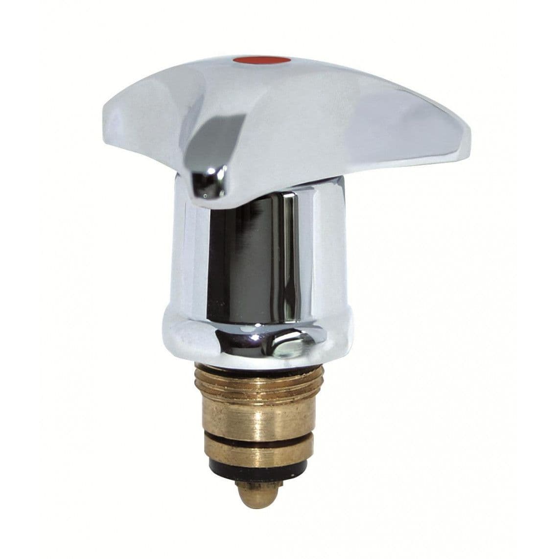 986150948 Metalen trecorn handvat, chroom, 1/2", met bovenstuk, Markering rood vue 1