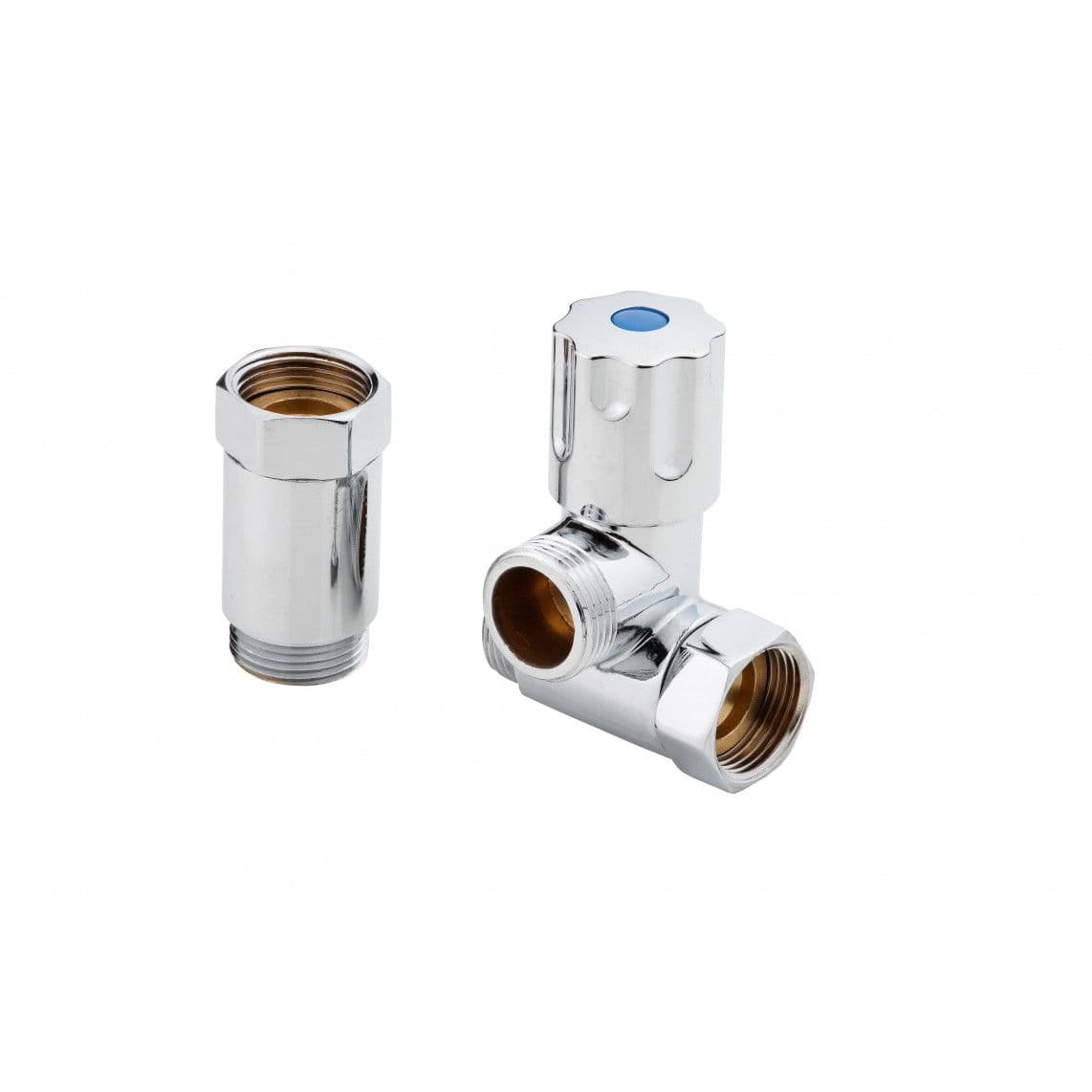 986220148 Additional valve right, chrome, 3/4", with compensation for wall-mounted mixer vue 1