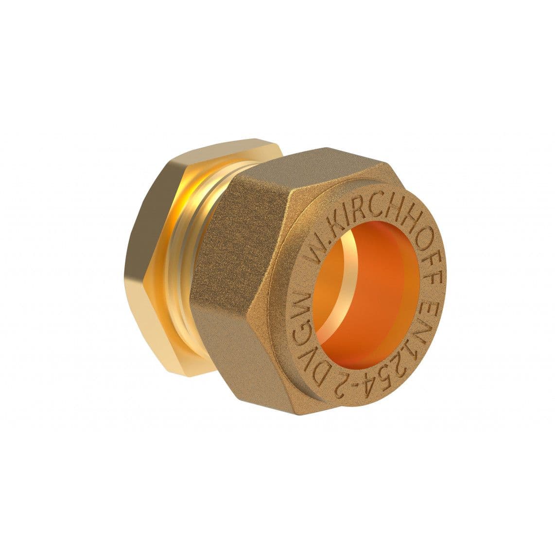 989459217 End piece, brass, 15 mm, clamp fitting for copper pipe vue 1