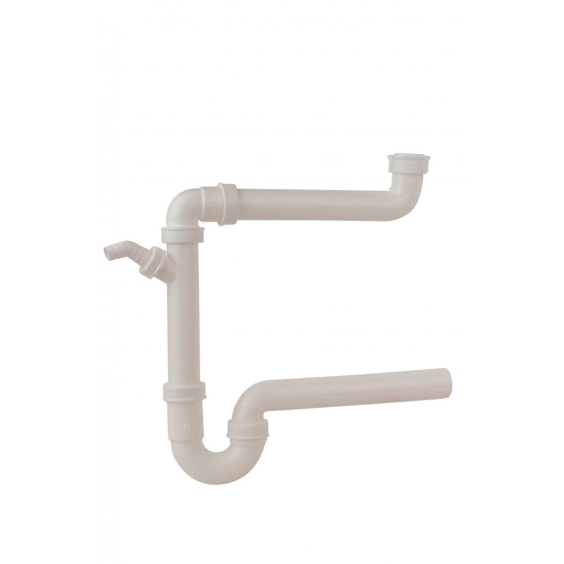 98833548 KS ruimtebesparende buissifon voor spoelbak, wit, 1 1/2"BI x 40 mm, met 3/4" toestelaansluiting vue 1
