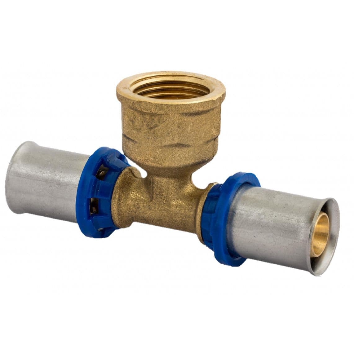 988721255 MS T-stuk, blanco, 20 mm x 1/2"BI x 20 mm, persfitting voor meerlagen buis vue 1