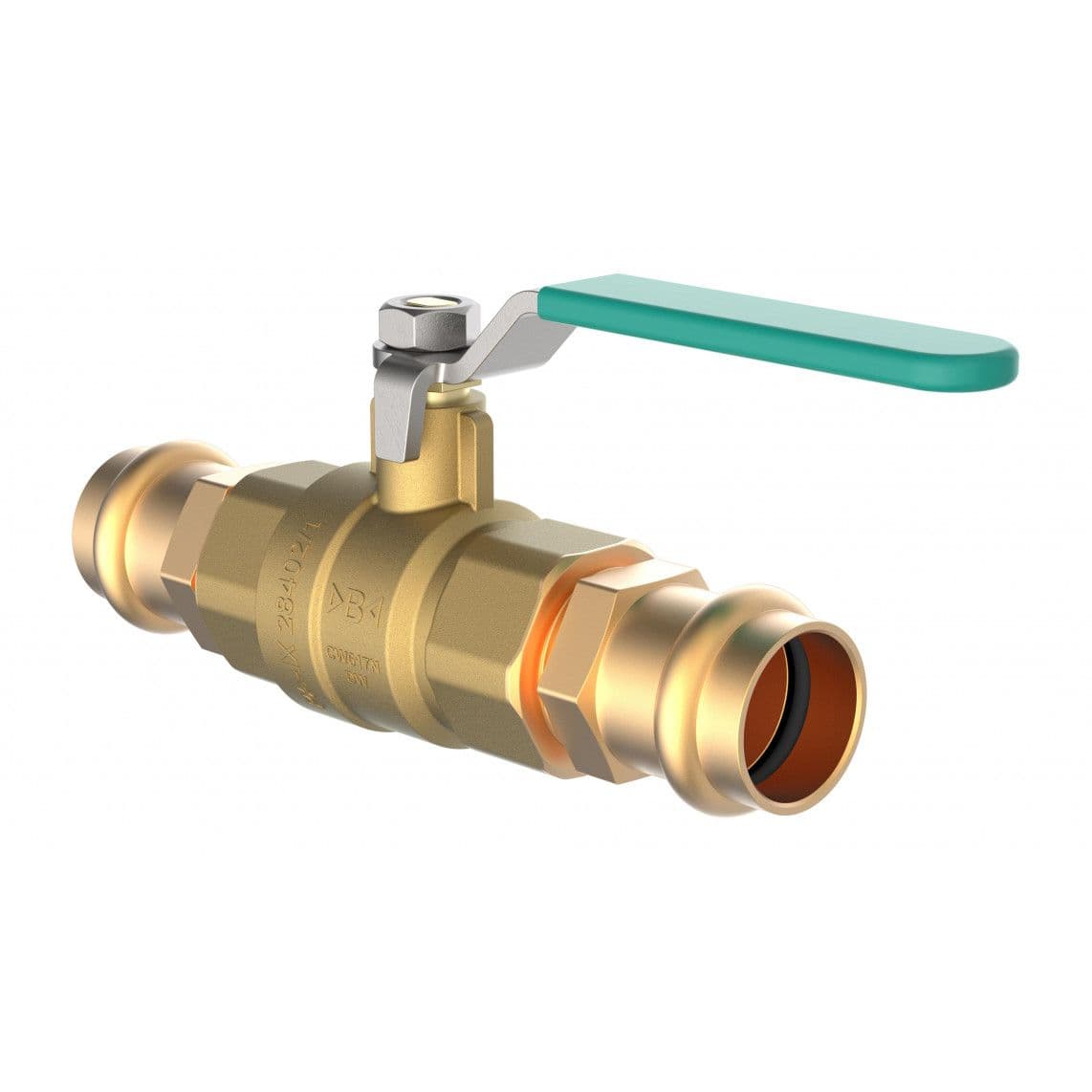 988630255 Ball valve, brass, 22 mm x 22 mm, with copper press connection vue 1