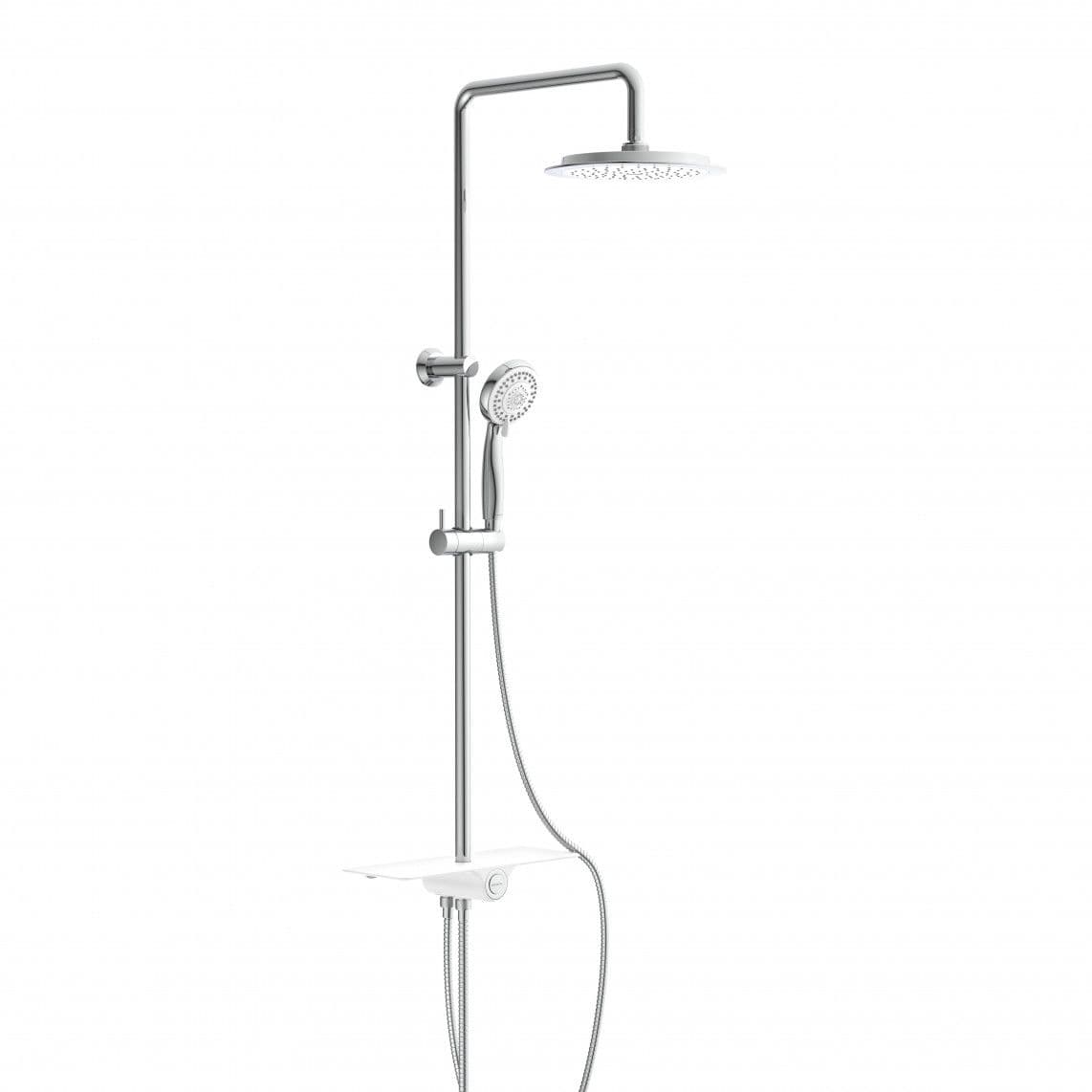 60500 AQUASTAR Regendouche set, chroom/wit, met planchet vue 1