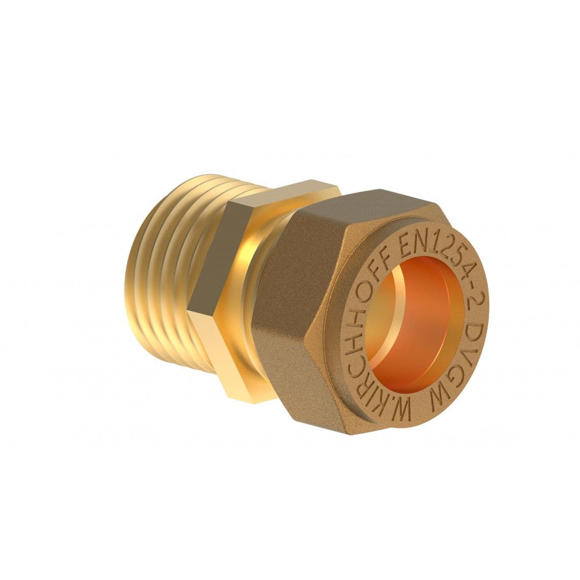 989457417 LT pièce intermédiaire, vierge, 15 mm x 1/2" M, raccord à serrer pour tube en cuivre, vue 1
