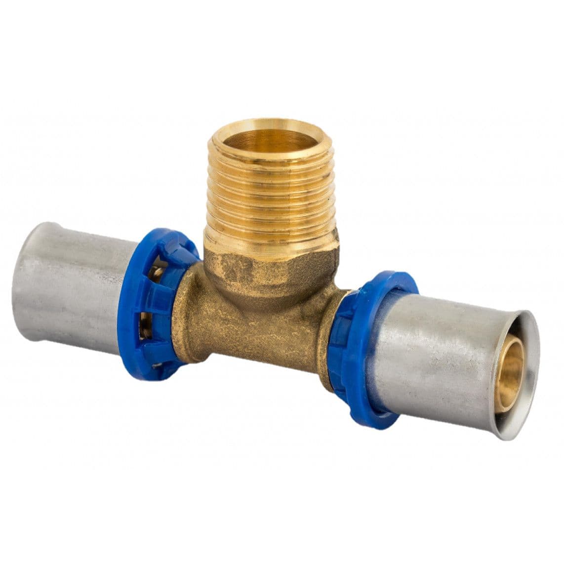 988720555 MS T-stuk, blanco, 26 mm x 3/4"BU x 26 mm, persfitting voor meerlagen buis vue 1