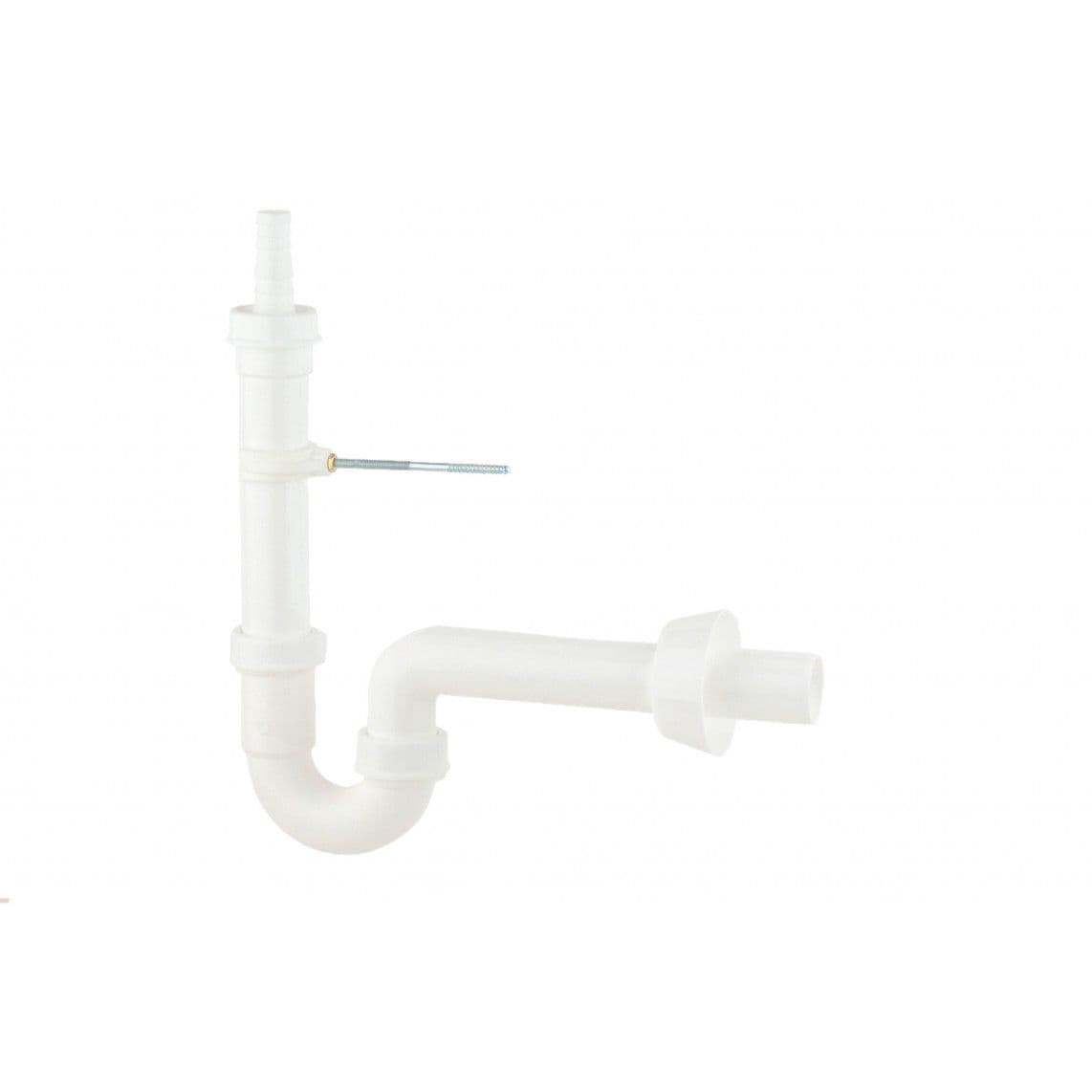 98838048 Washing device tubular trap, plastic, white, 1 1/2" x 40 mm, with 3/4" device connection vue 1