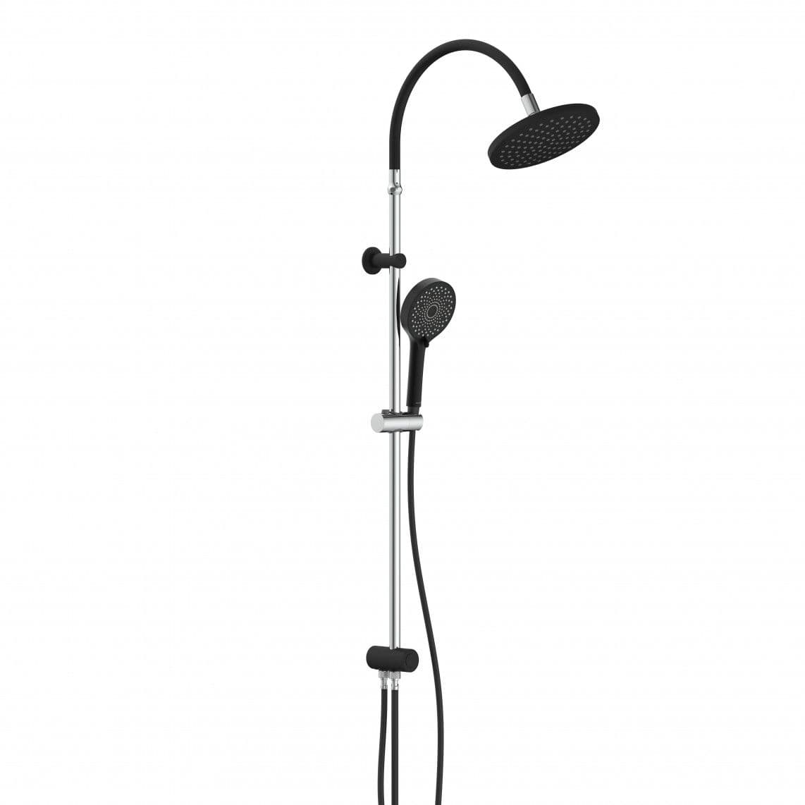 60627 MATAO RAIN regendouche set, chroom/mat zwart vue 1