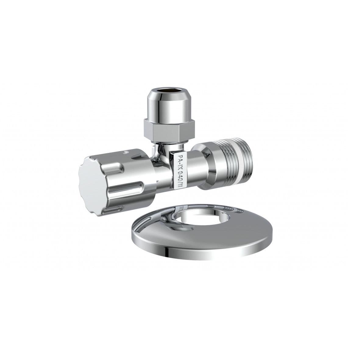 98480400 hoekstopkraan, 1/2"BU x 3/8"BU x 10 mmQ, met Duwrozet, zelfdichtend vue 1