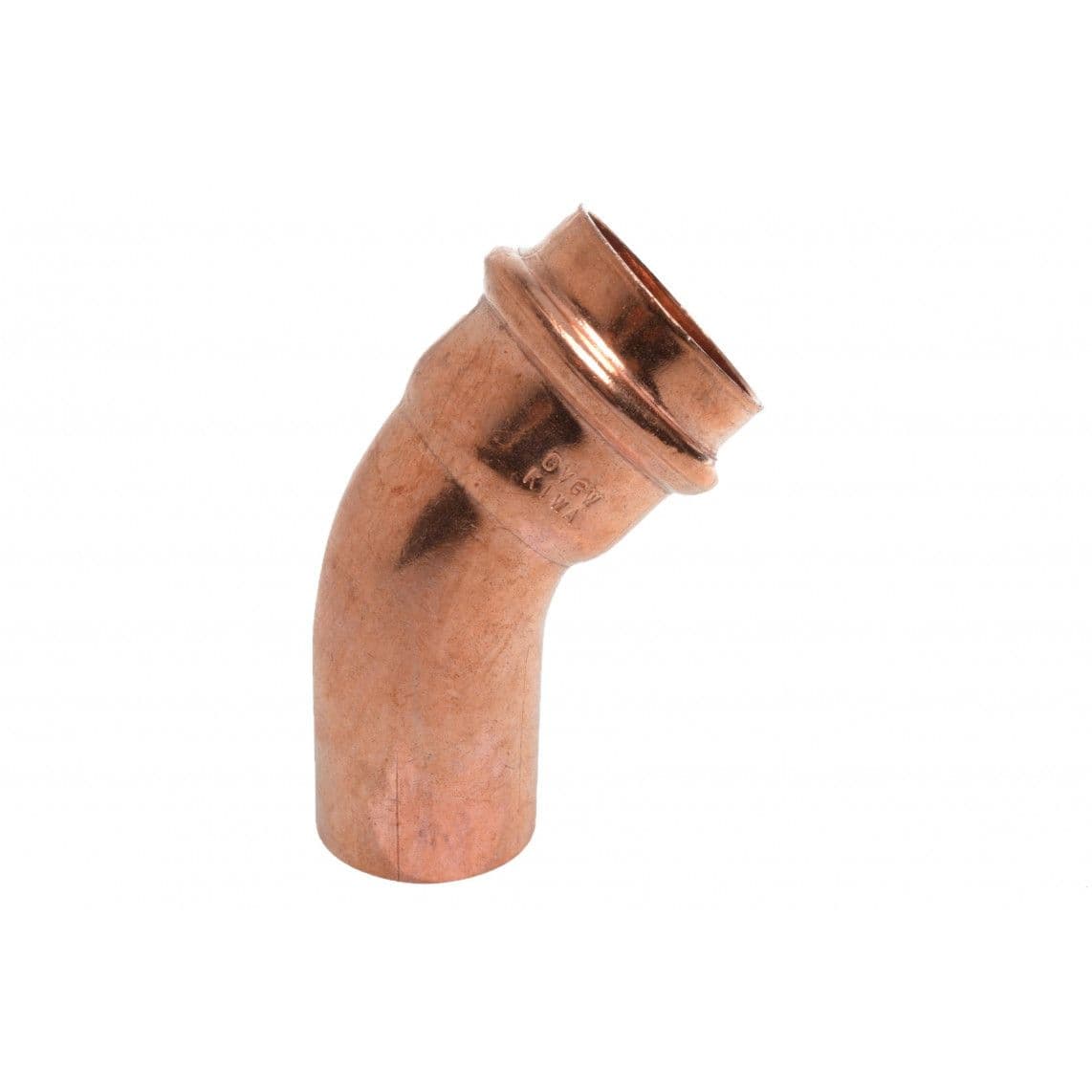988613254 Elbow 45°, press fitting for copper V-profile, 15 mm, 1 socket vue 1