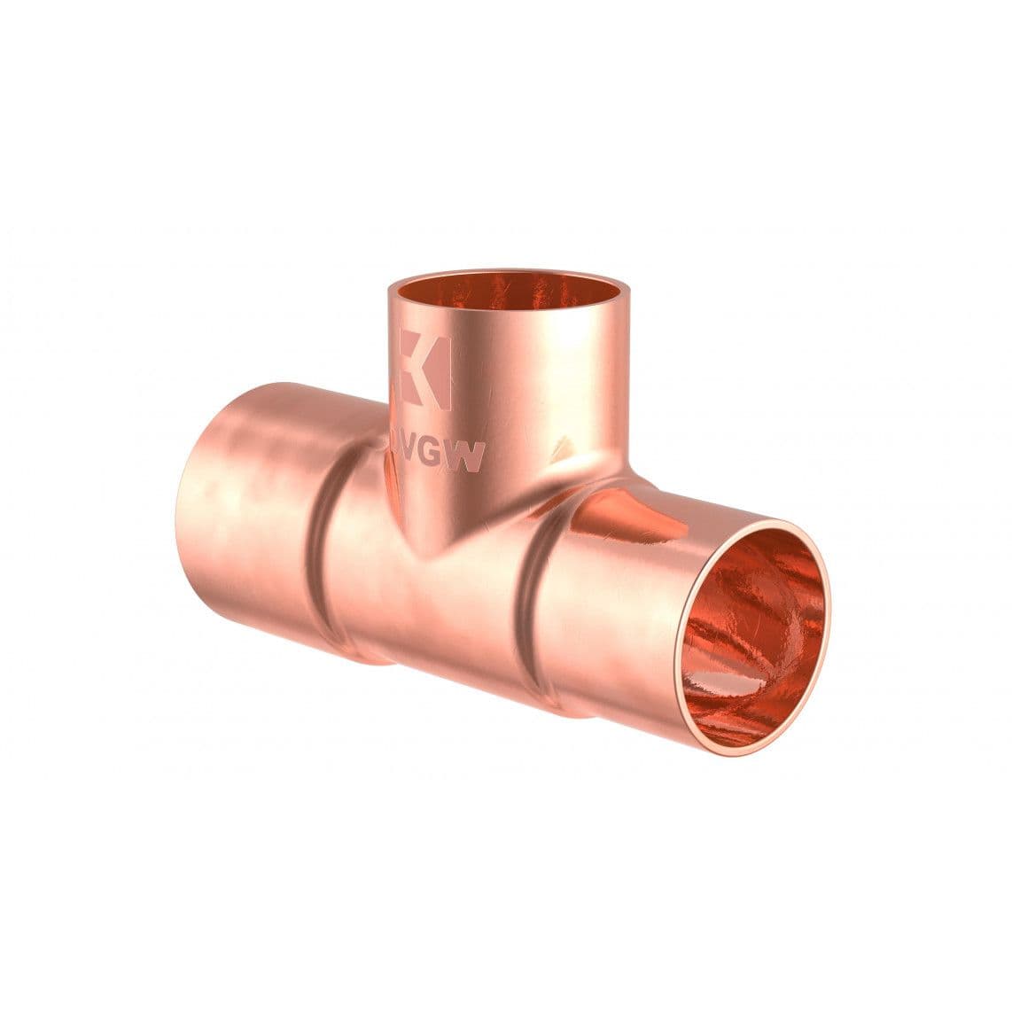 989274155 Tee reducer piece, copper solder fitting, 22 mm x 18 mm x 18 mm, 3 sockets vue 1
