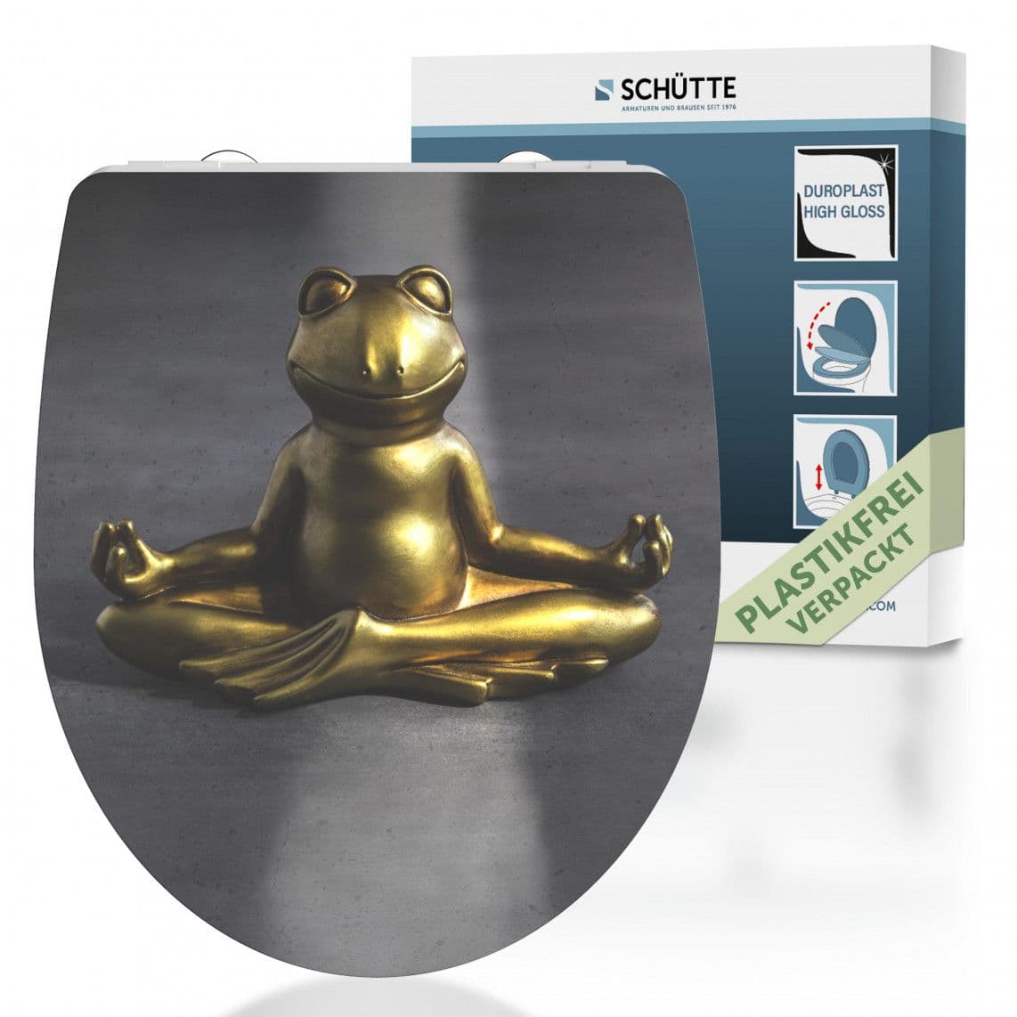 82581 Duroplast HG Toilet seat RELAXING FROG, with soft close and quick release vue 1
