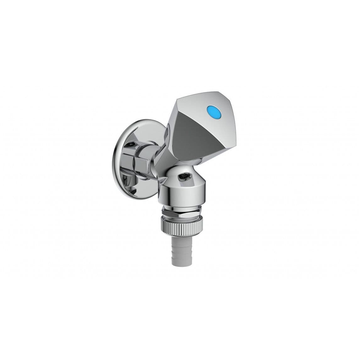 986302148 Additional wall valve, chrome, 1/2" male, with non-return valve and pipe aerator vue 1