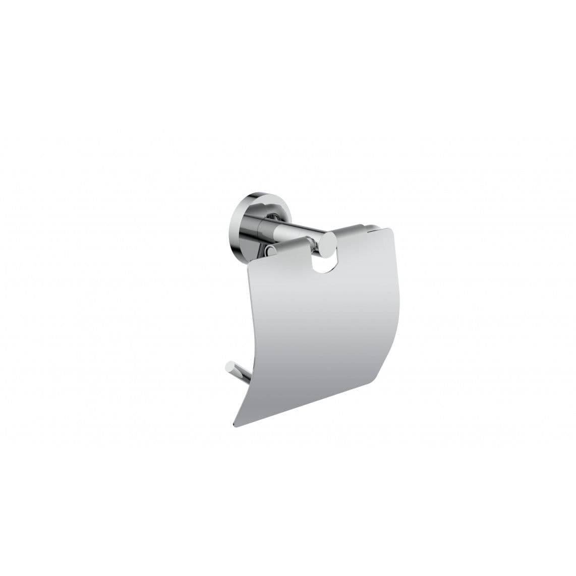 BA0252 Toilet paper holder, chrome, with lid, for screwing and glueing vue 1