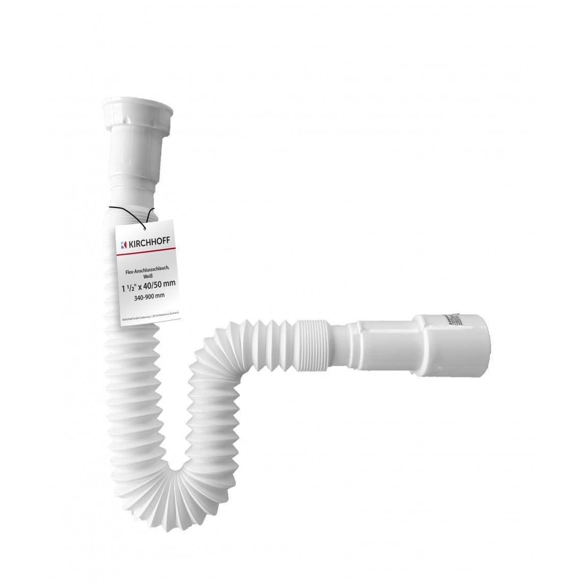 98836948 KS flexibele verbindingspijp, wit, 1 1/2"BI x 40/50 mm, 340-900 mm vue 1