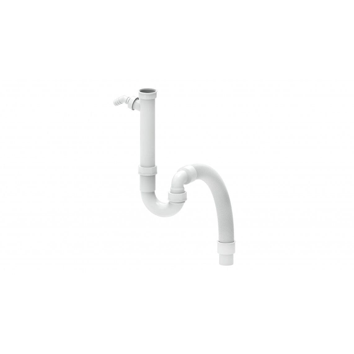 98836548 KS Flex gootsteen-buissifon, wit, 1 1/2"BI x DN 40/50 mm, met 3/4" toestelaansluiting vue 1