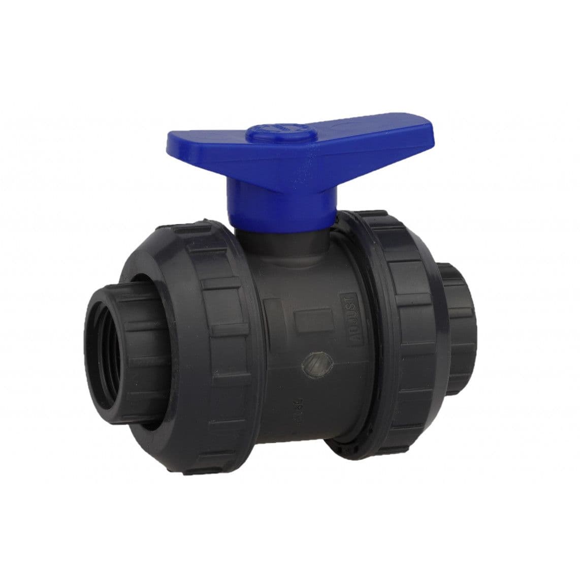 984820855 Ball valve, black, PVC, 3/4" female x 3/4" female, for HDPE pipe vue 1