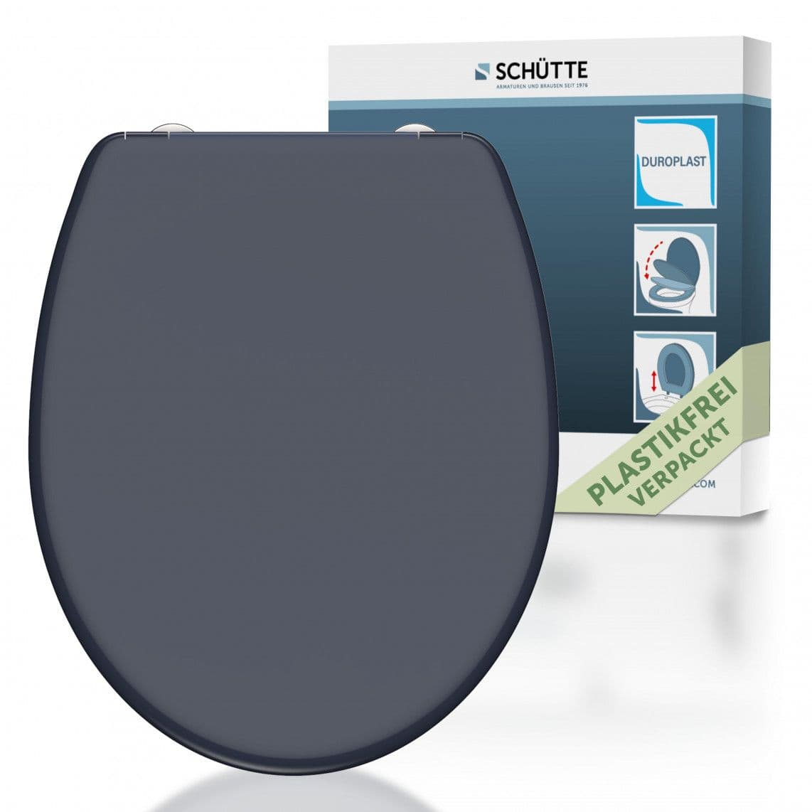 82304 Duroplast WC-zitting ANTHRAZIT, met valrem en afneembaar vue 1