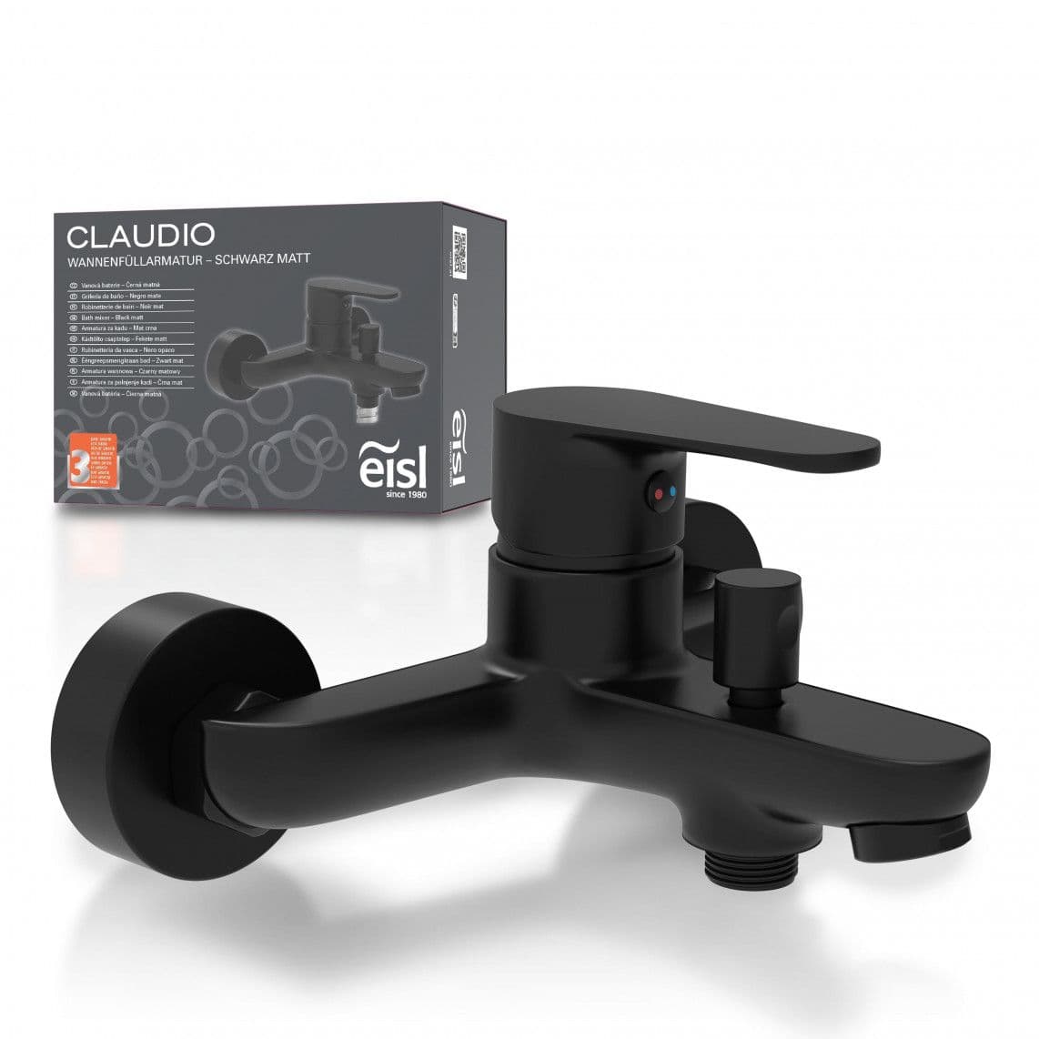 NI023CALCRBL CLAUDIO Bathtub mixer, black matt vue 1