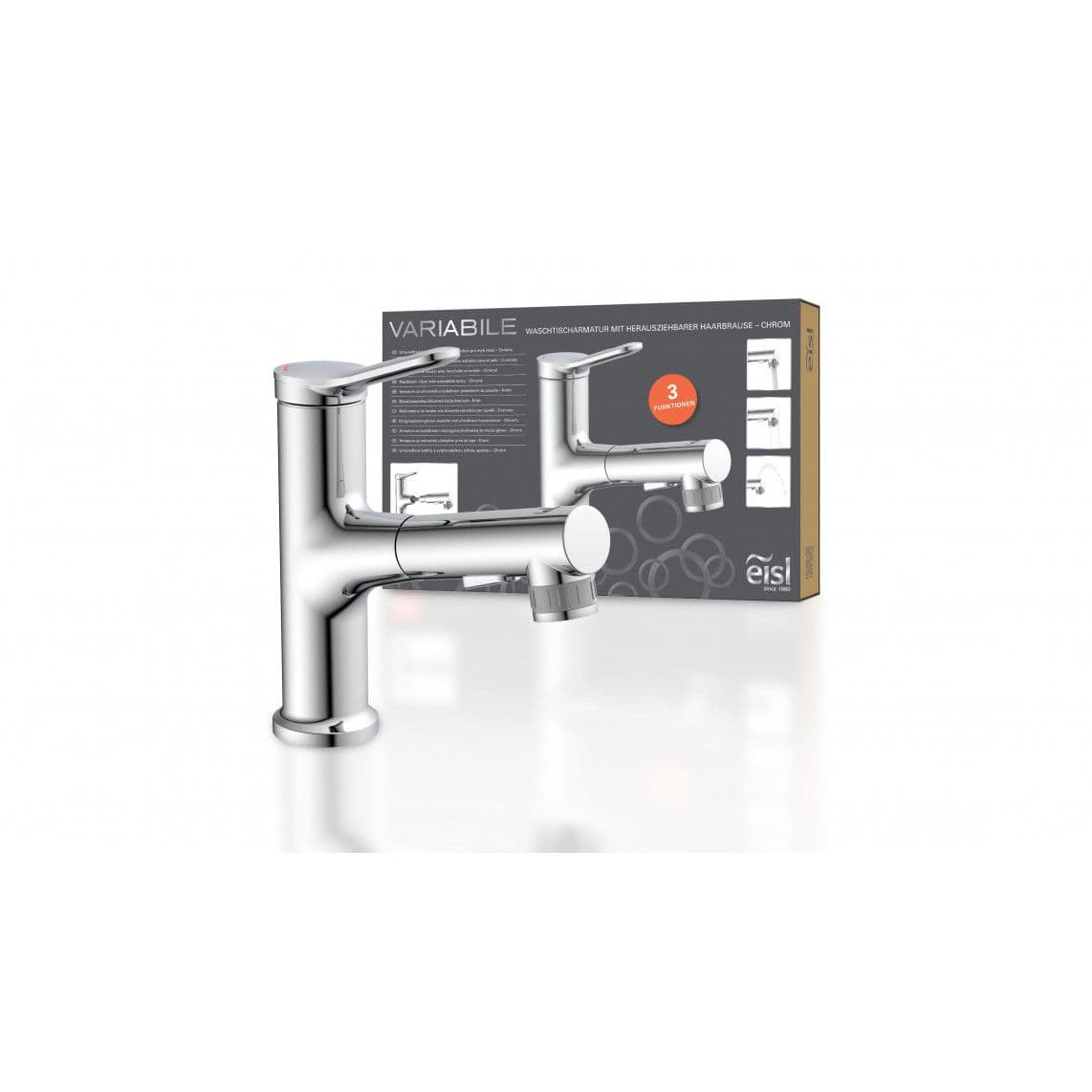 NI075VARCR VARIABILE Wash basin mixer, chrome, with pull-out sprayer vue 1