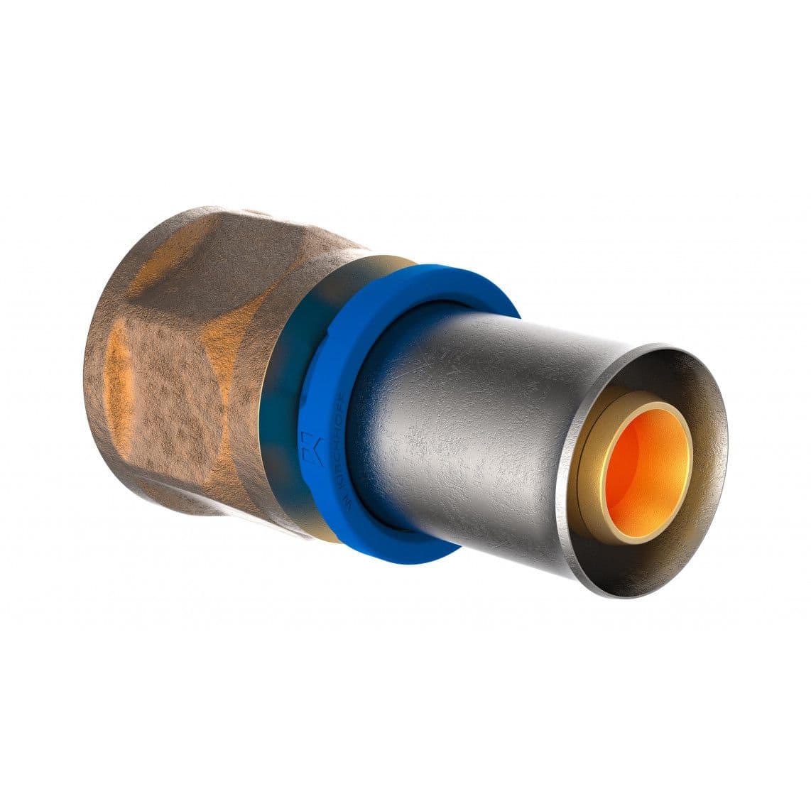 988713155 MS overgangsstuk, blanco, 16 mm x 1/2"BI, persfitting voor meerlagen buis vue 1