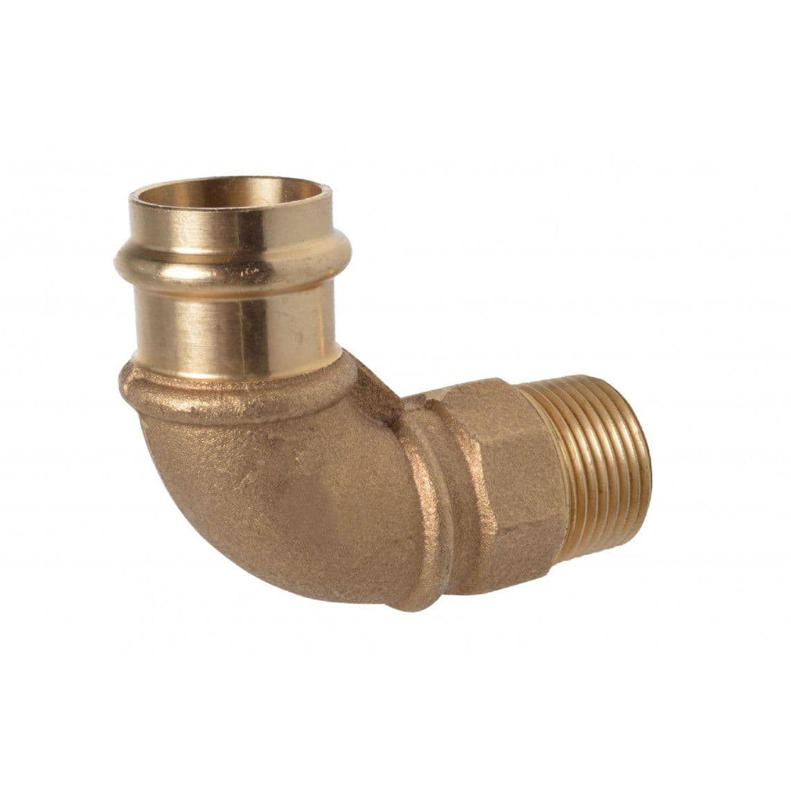 988622654 Transition angle 90°, press fitting for copper V-profile, 28 mm x 1" male, 1 socket vue 1