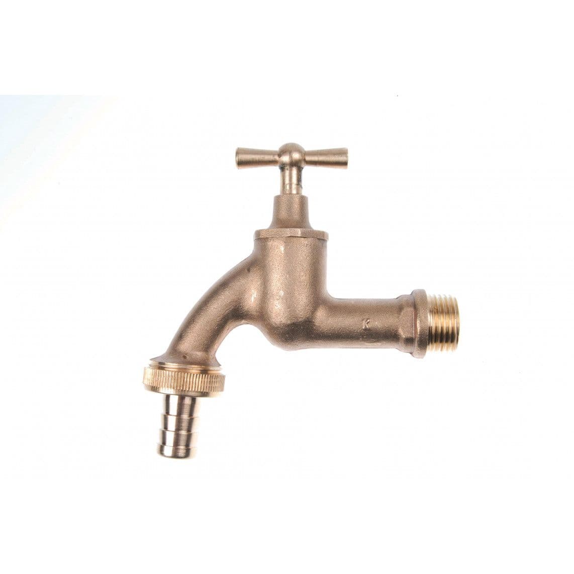 986180255 Outlet valve with toggle handle, brass blank, 1/2" male x 3/4" male x 1/2" sleeve vue 1