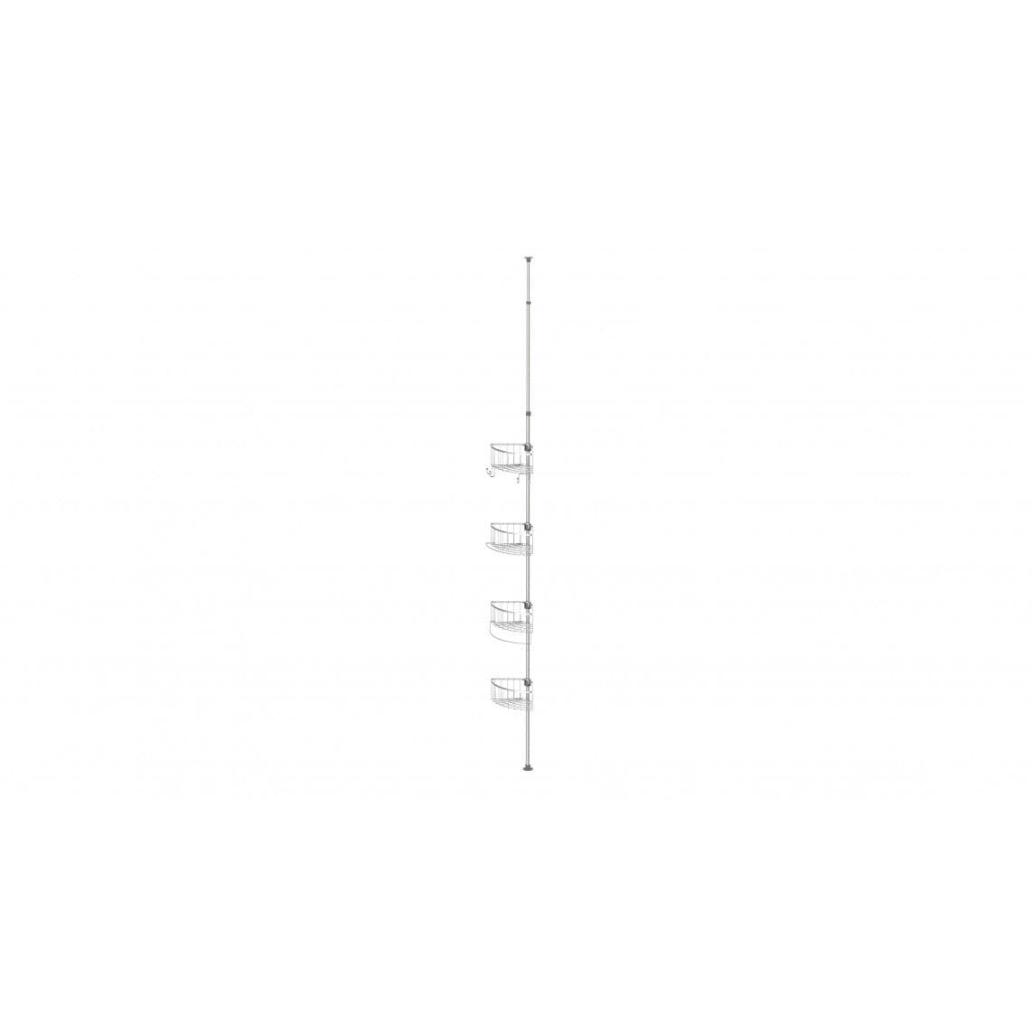 BA0920 Telescopic corner shelf, chrome vue 1