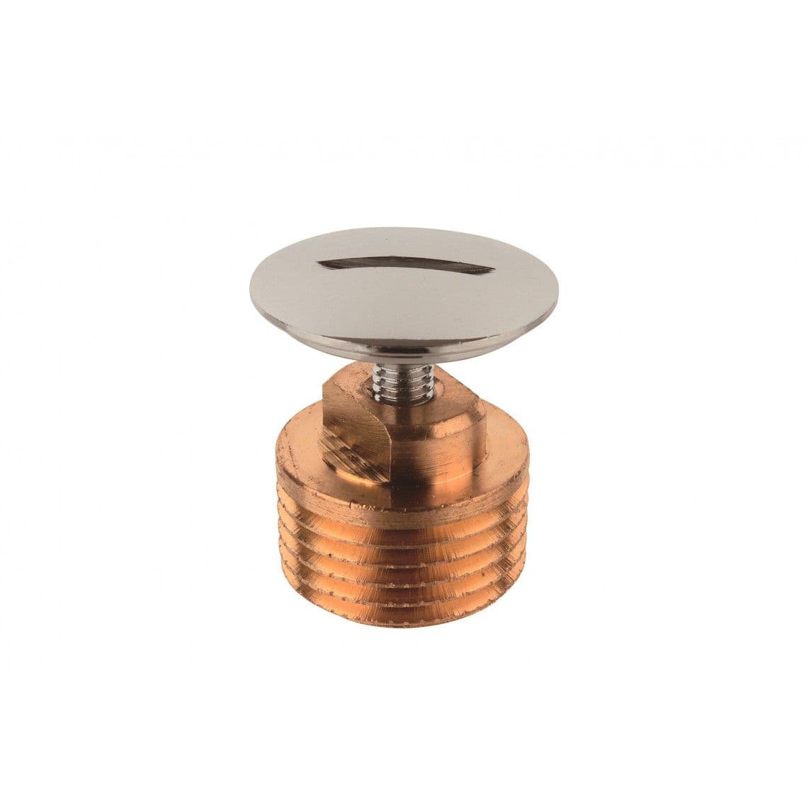 989424155 Plug, brass, chrome, 3/8" male, with slot vue 1