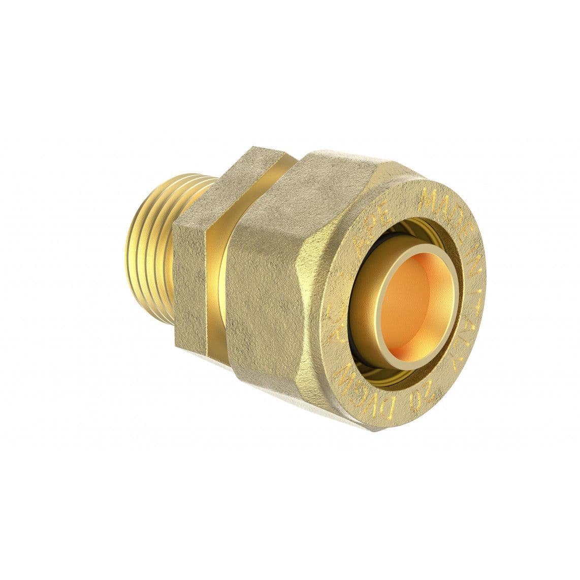 988905555 Transition piece, brass, 26mm x 3/4" male, clamp fitting for multilayer pipe vue 1