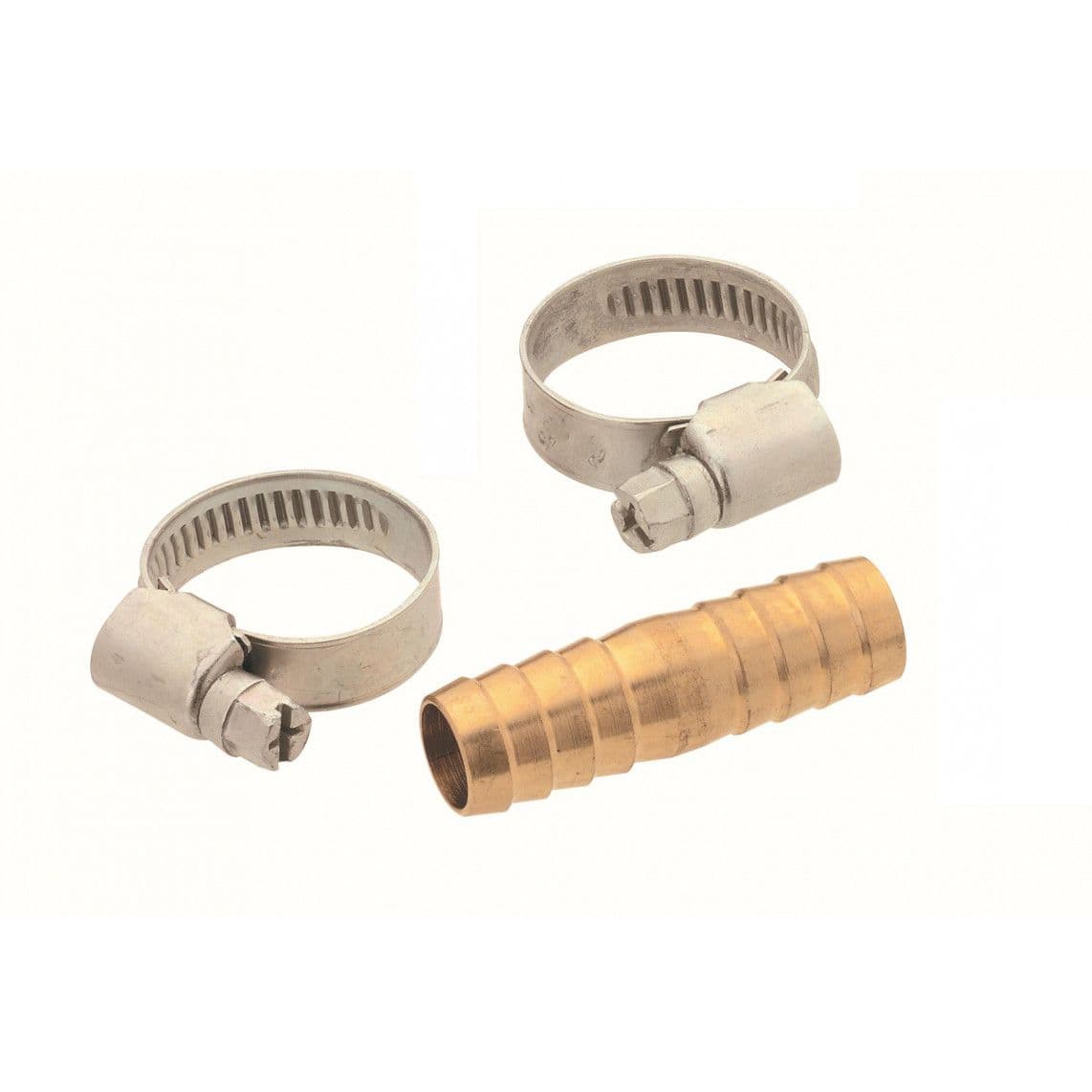 987382148 Hose connector, brass, 3/4" sleeve, with 2 hose clamps vue 1