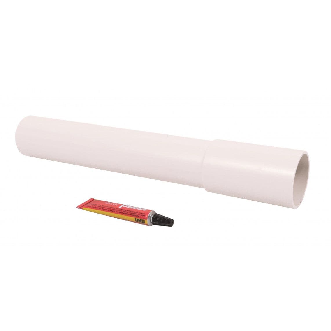01.465.01..0000 SANIT Flush pipe extension, PP, white, 300 mm, with glue vue 1