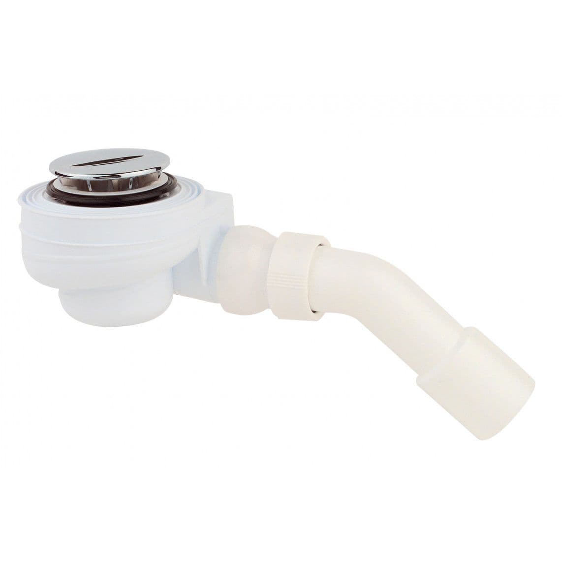 98811318 PP Douche- en badafvoer 50 mm, chroom, 1 1/2" x 40/50 mm, met afdekking, 70 mm vue 1