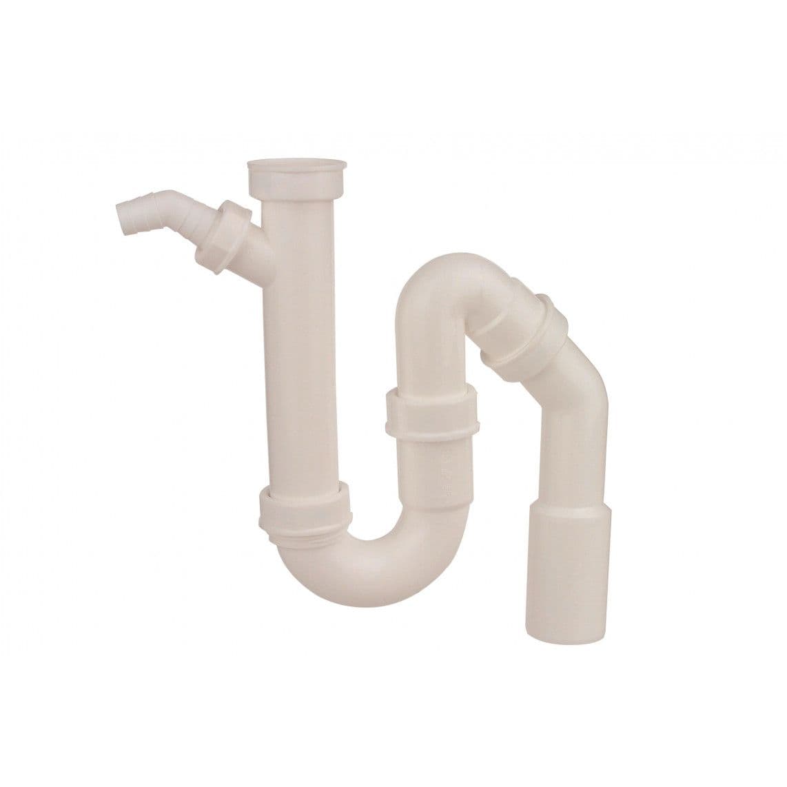 988316418 KS spoelbak-buissifon, wit, 1 1/2"BI x DN 40/50 mm, met 3/4" toestelaansluiting vue 1