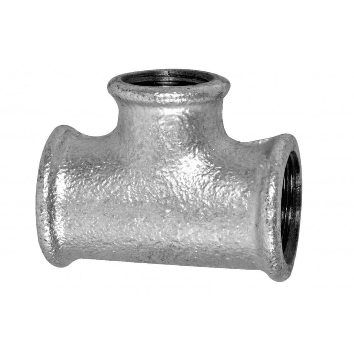 989736055 GI verloop T-stuk, gegalvaniseerd, 1"BI x 3/4"BI x 1"BI, (130) vue 1