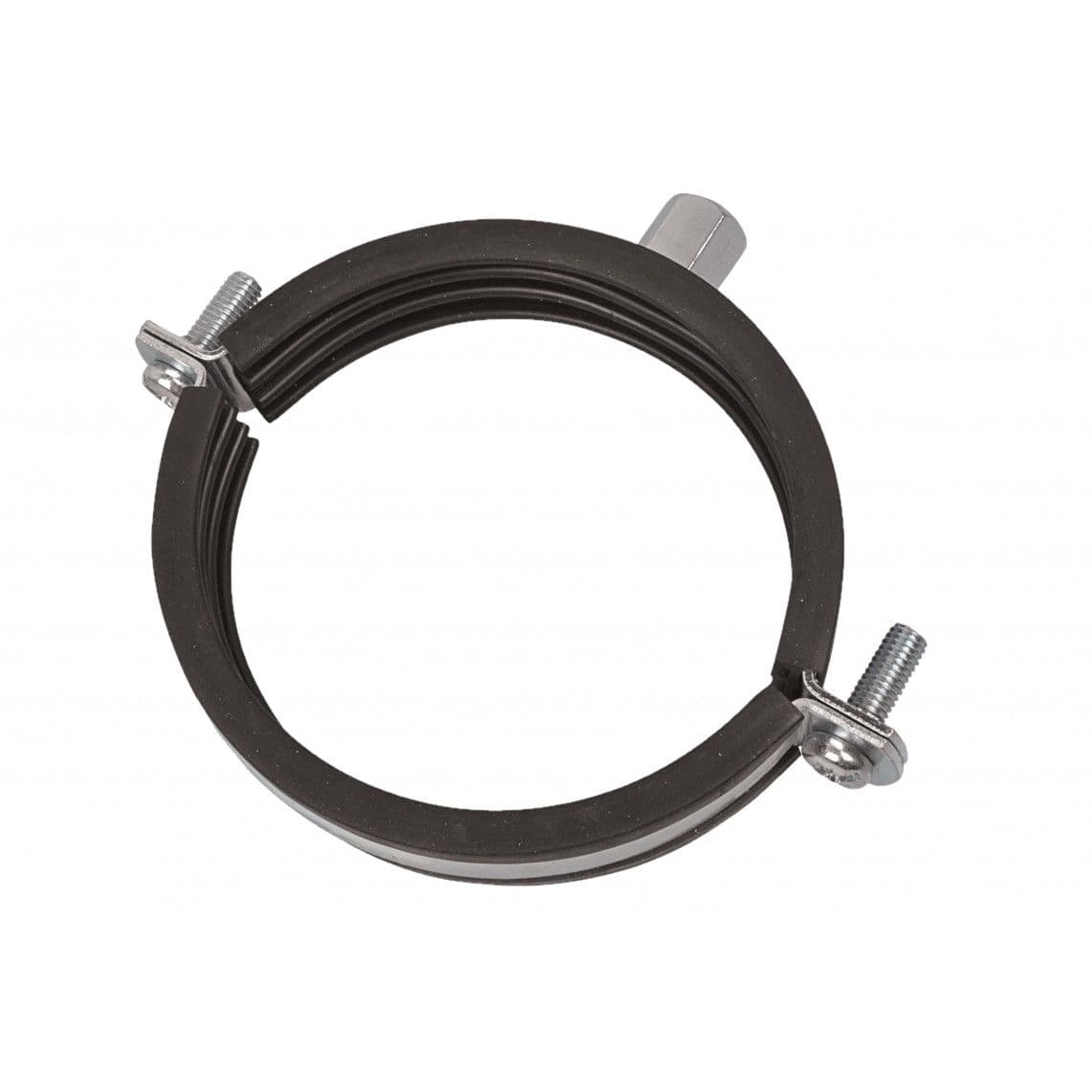 973553017 Pipe clamp, 74 mm - 80 mm, soundproofed, for 2 1/2", with M8 threaded socket vue 1