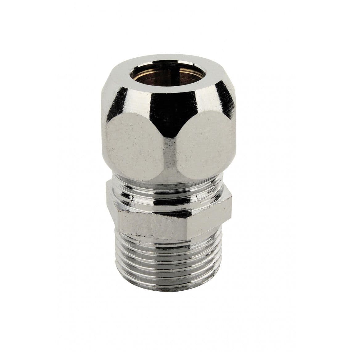 986279948 Crimp fitting nipple, brass, chrome, 1/2" male x 10 mmQ vue 1