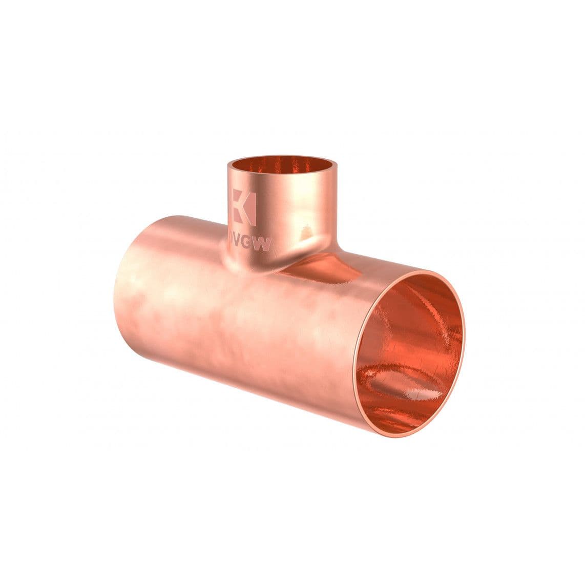 989273017 Tee reducer piece, copper solder fitting, 22 mm x 15 mm x 22 mm, 3 sockets vue 1