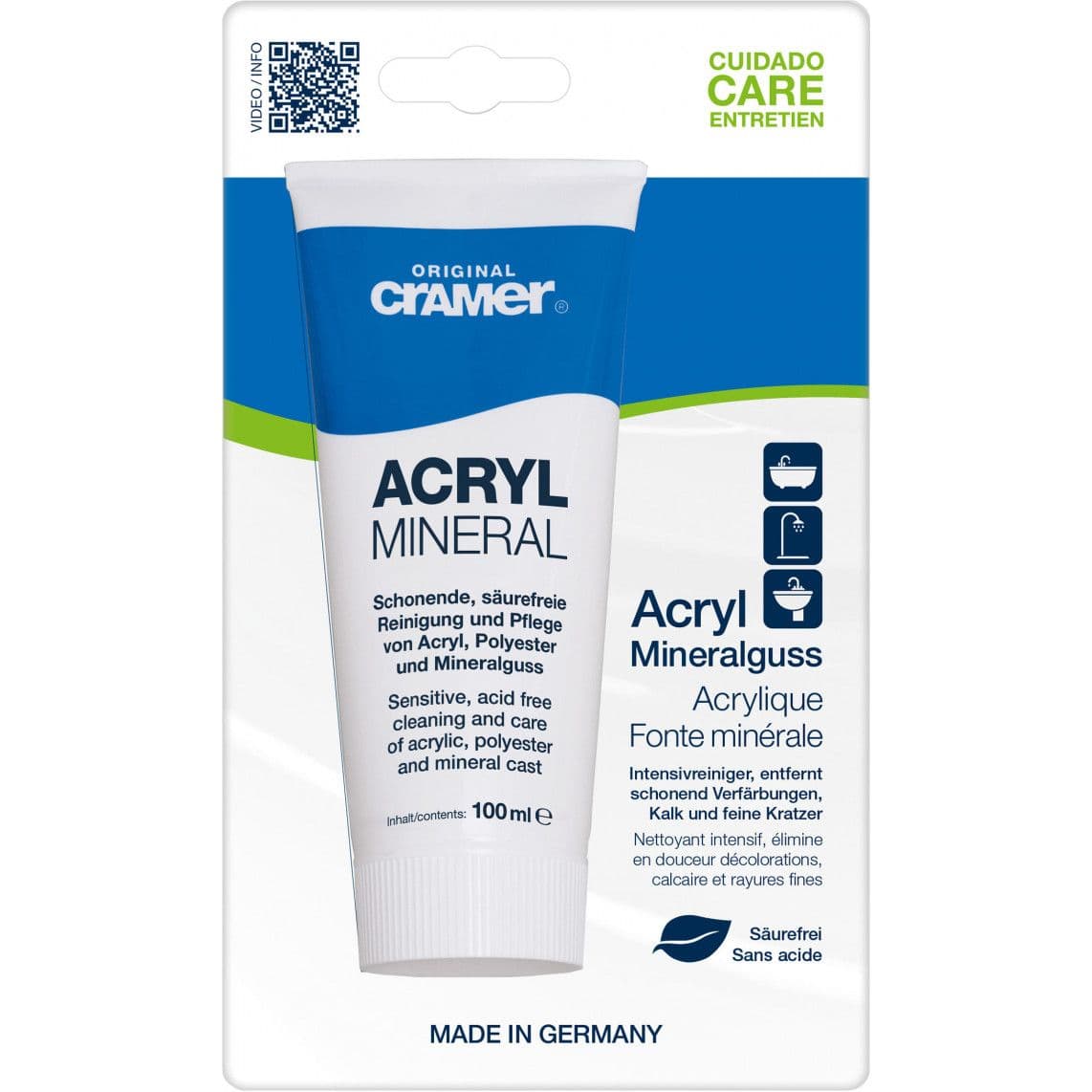 98695180 CRAMER Acryl/mineral reinigingspasta, 100 ml, in buis vue 1