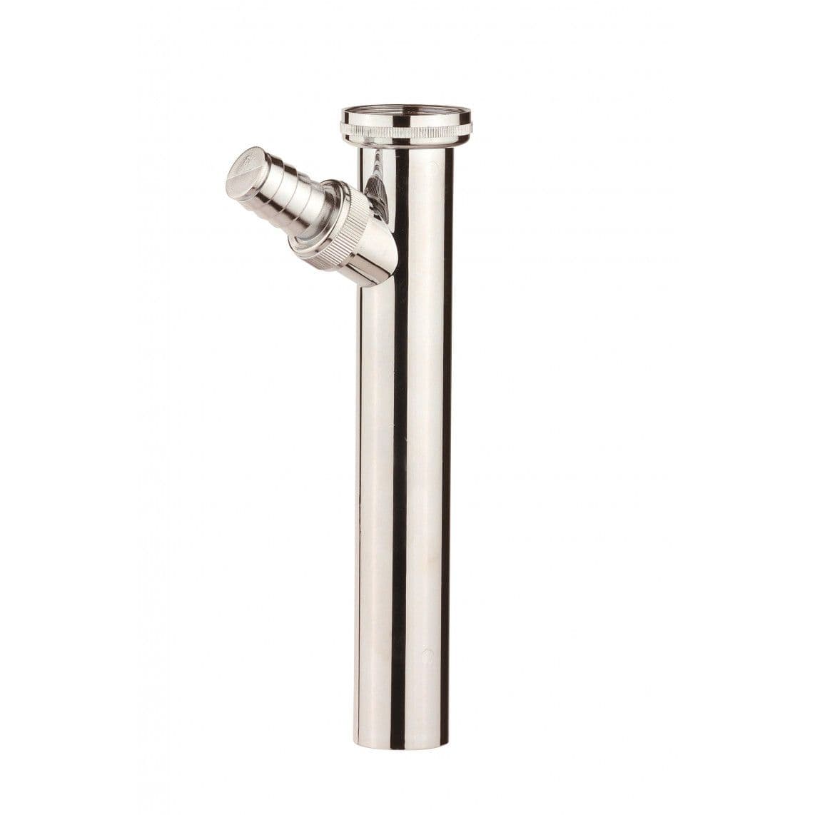 988401148 Immersion tube trap, chrome, 1 1/4" x 3/4" sleeve x 200 mm x 32 mm, with device connection vue 1