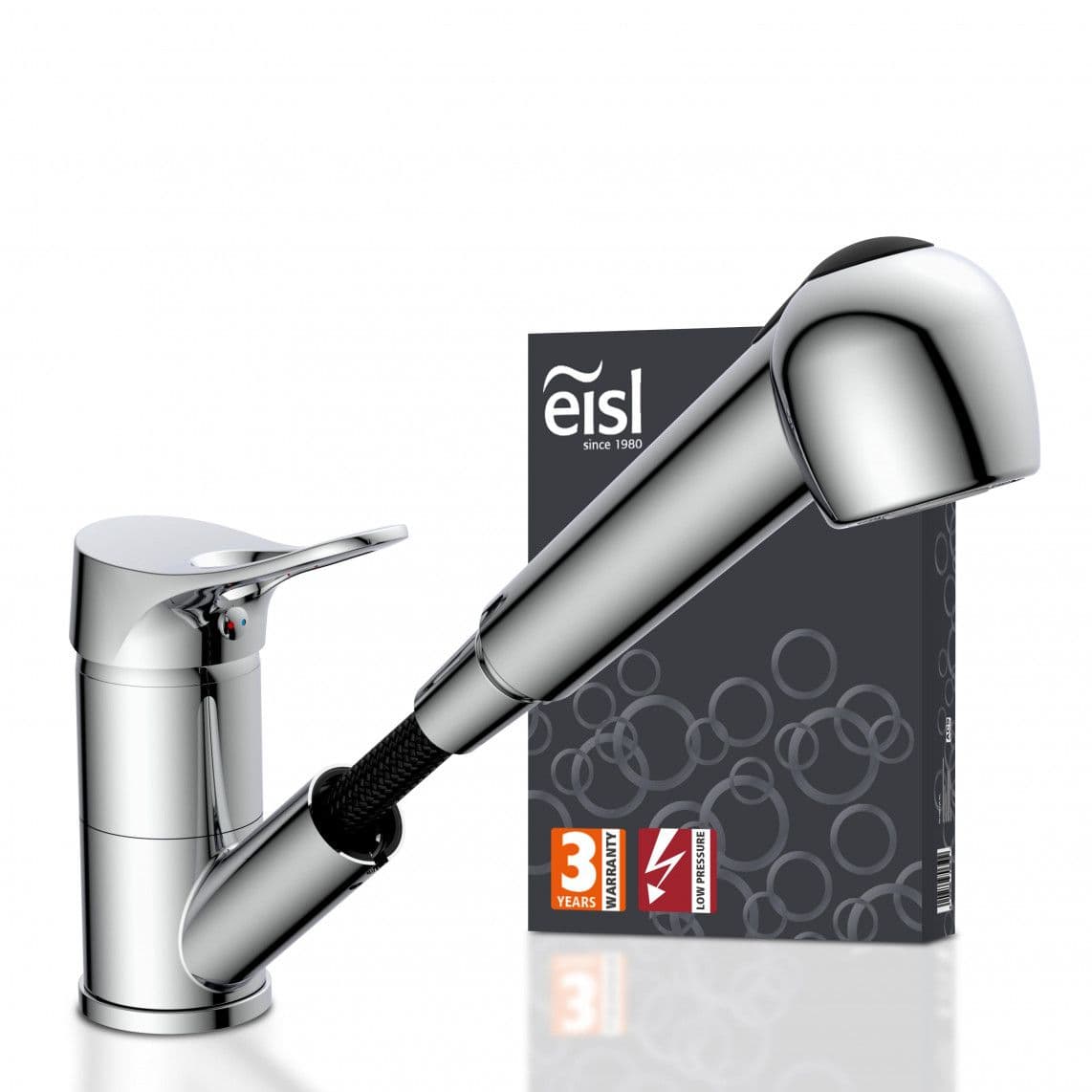 NI183VECR-LP VERONA Sink mixer low pressure, chrome, with pull-out sprayer vue 1