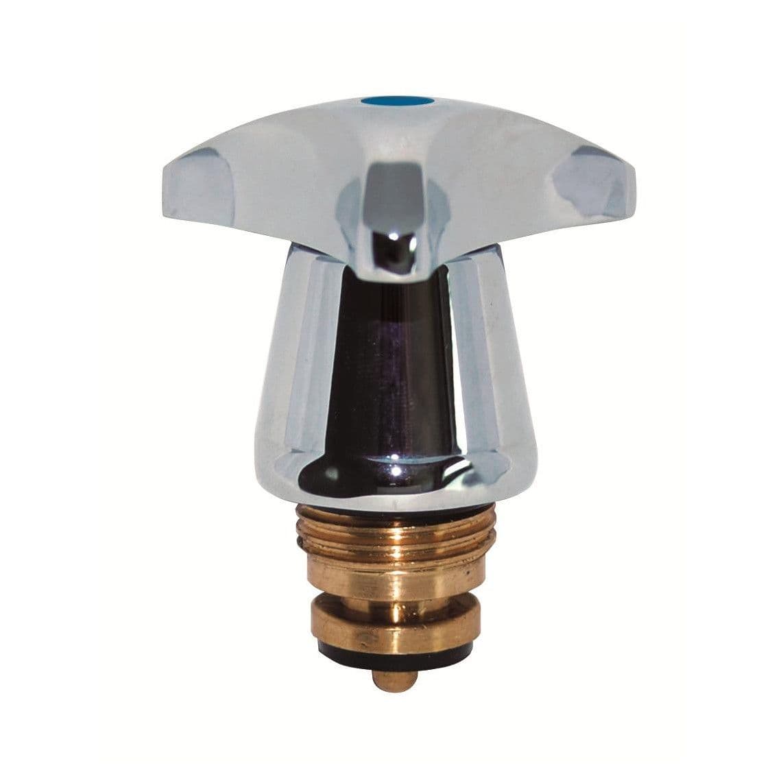 986150648 Metalen trecorn handvat, chroom, 3/8", met bovenstuk, Markering blauw vue 1