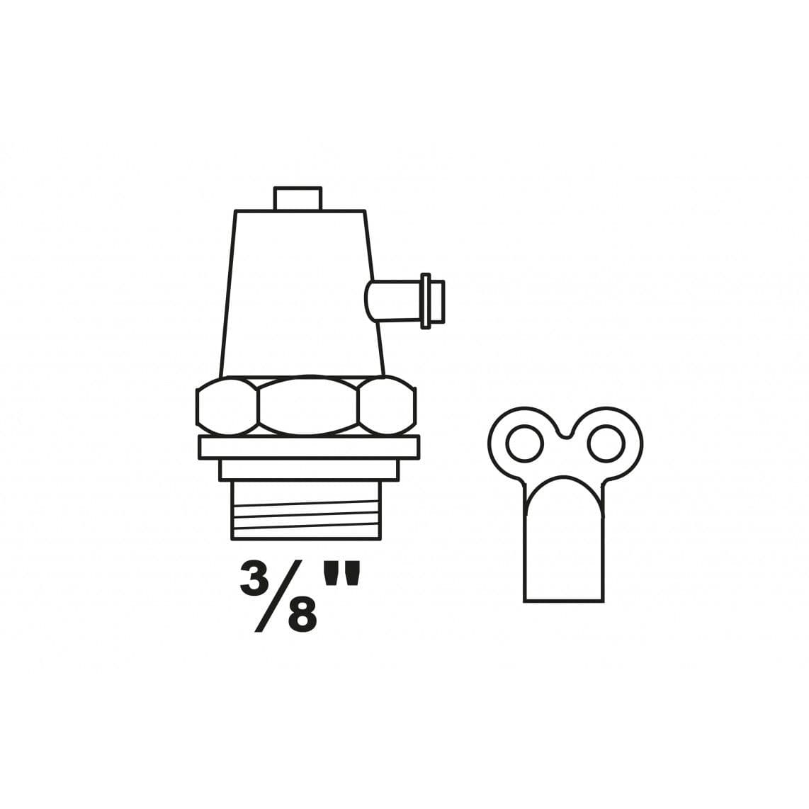 988551060 Radiator vent valve, nickel, 3/8", with wrench vue 1